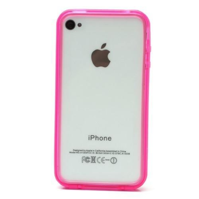 Bumper style gelový rámeček na iPhone 4 a iPhone 4s - rose
