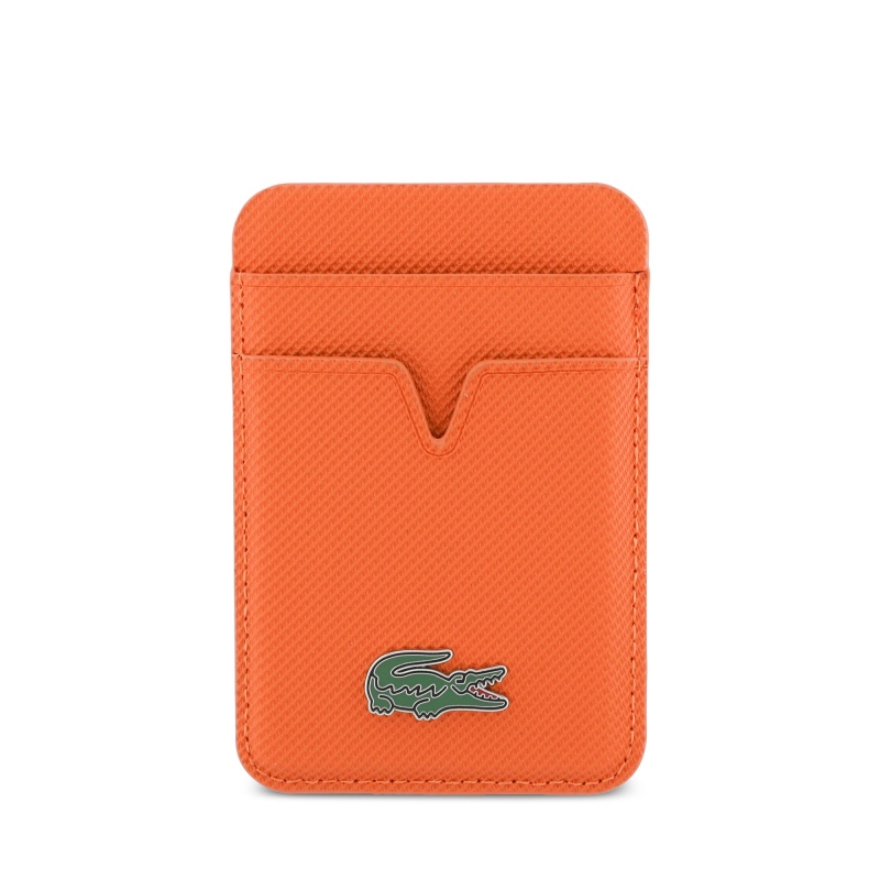 Lacoste PU Iconic Petit Pique MagSafe Peněženka Orange