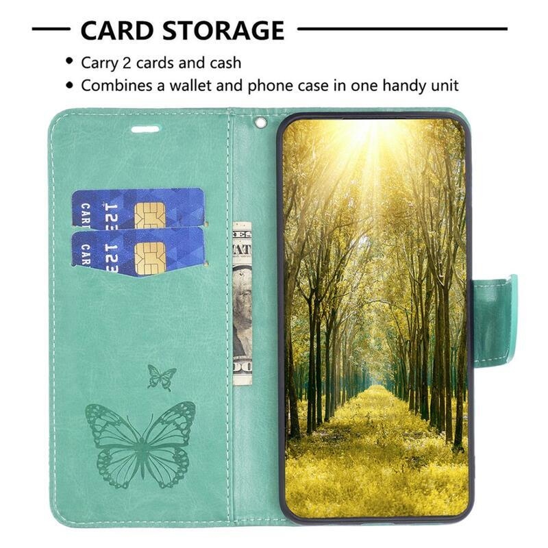 Butterfly knížkové pouzdro na Samsung Galaxy A34 5G - modrozelené