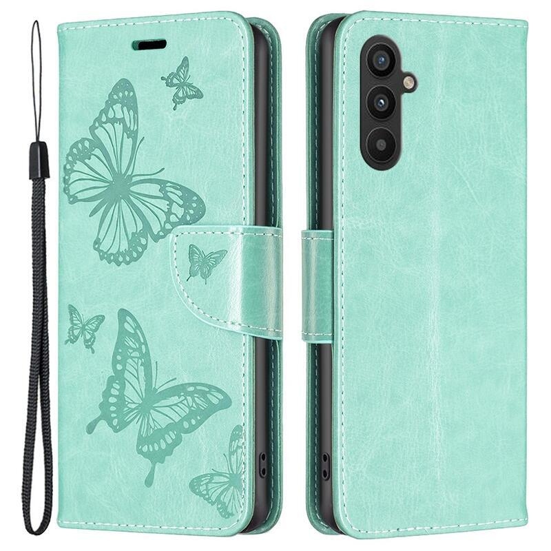 Butterfly knížkové pouzdro na Samsung Galaxy A34 5G - modrozelené