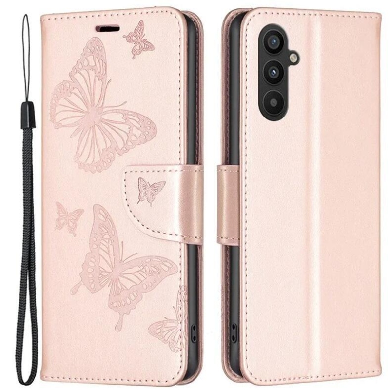 Butterfly knížkové pouzdro na Samsung Galaxy A34 5G - růžovozlaté