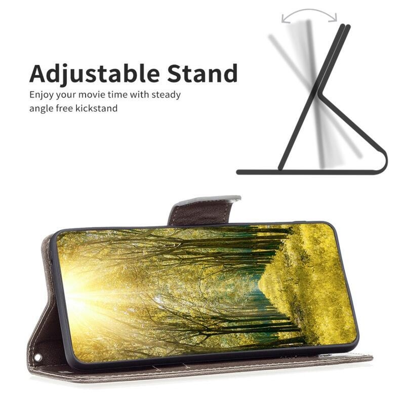 Butterfly knížkové pouzdro na Samsung Galaxy A34 5G - šedé