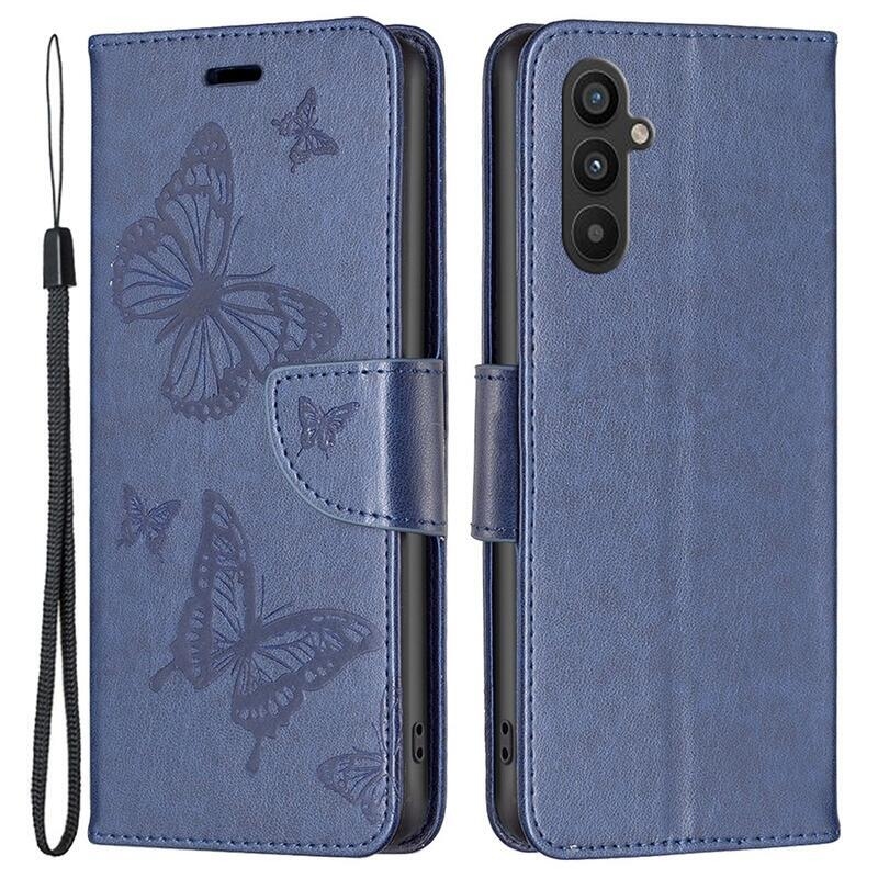 Butterfly knížkové pouzdro na Samsung Galaxy A34 5G - tmavěmodré
