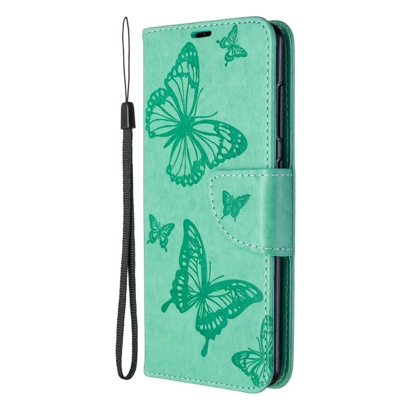 Butterfly knížkové pouzdro na Samsung Galaxy A41 - modrozelené