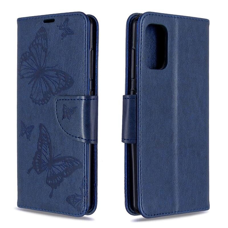 Butterfly knížkové pouzdro na Samsung Galaxy A41 - tmavěmodré