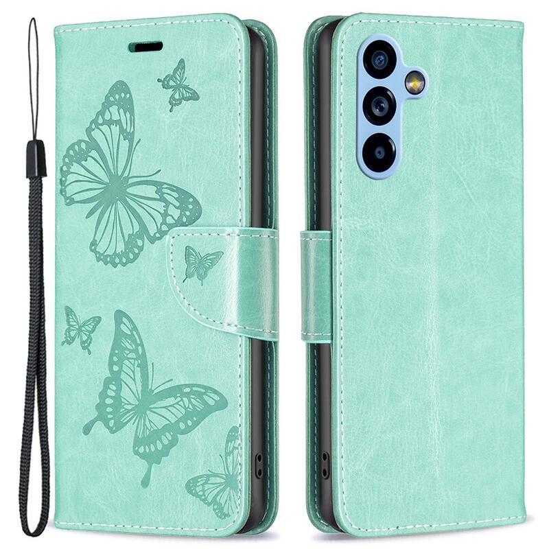 Butterfly knížkové pouzdro na Samsung Galaxy A54 5G - modrozelené