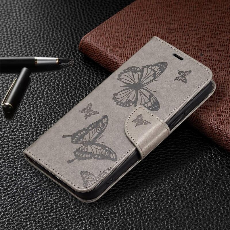 Butterfly knížkové pouzdro na Samsung Galaxy A54 5G - šedé