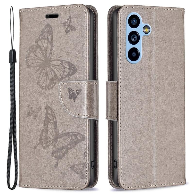 Butterfly knížkové pouzdro na Samsung Galaxy A54 5G - šedé
