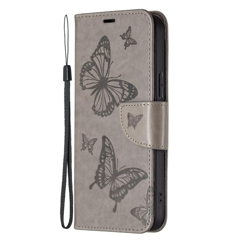 Butterfly knížkové pouzdro na Samsung Galaxy A54 5G - šedé