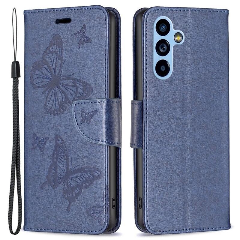 Butterfly knížkové pouzdro na Samsung Galaxy A54 5G - tmavěmodré