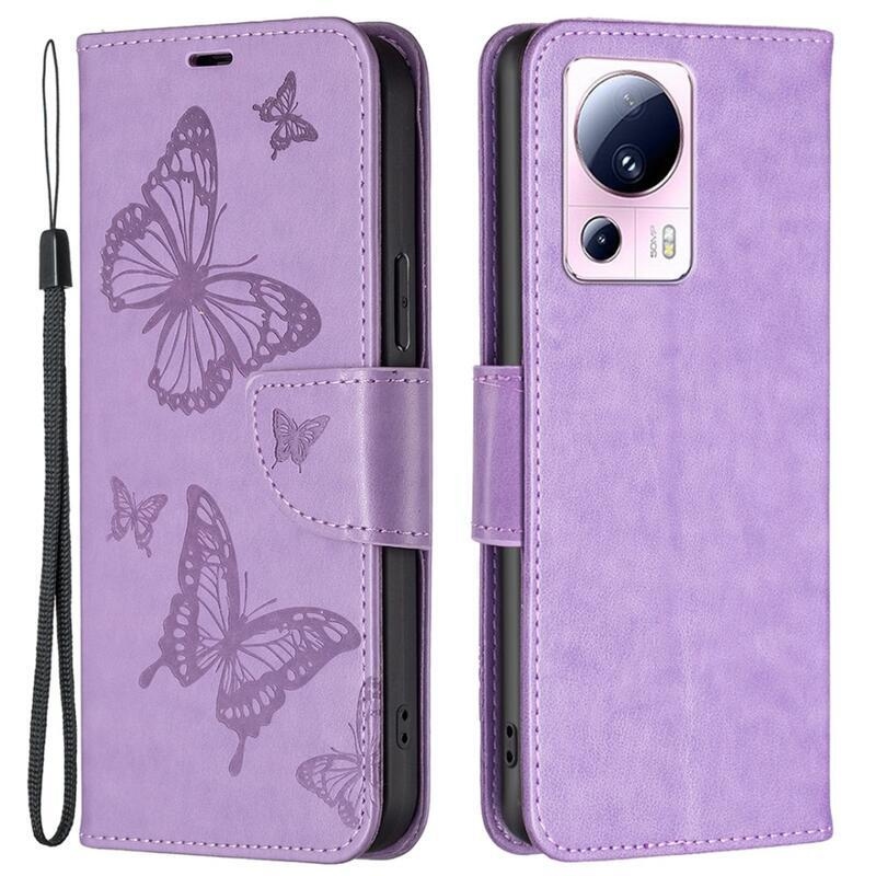 Butterfly knížkové pouzdro na Xiaomi 13 Lite - fialové