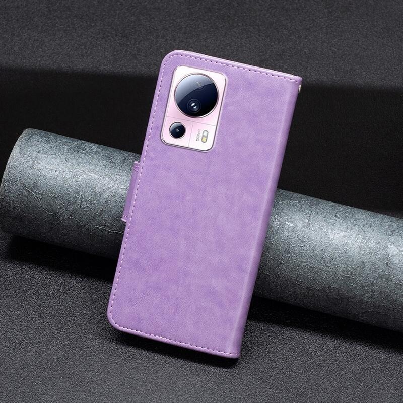 Butterfly knížkové pouzdro na Xiaomi 13 Lite - fialové