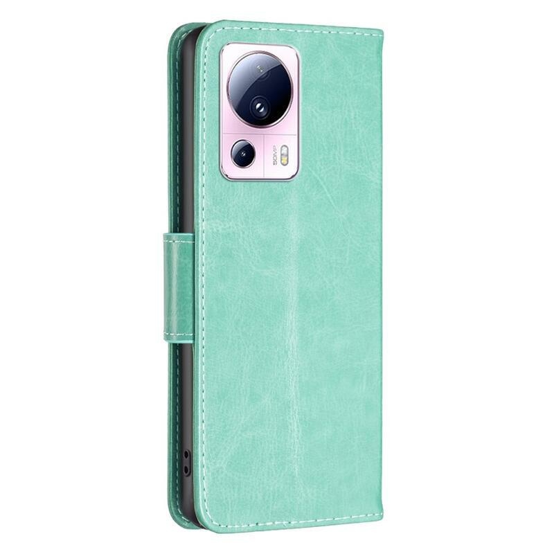 Butterfly knížkové pouzdro na Xiaomi 13 Lite - modrozelené