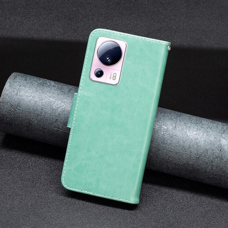 Butterfly knížkové pouzdro na Xiaomi 13 Lite - modrozelené