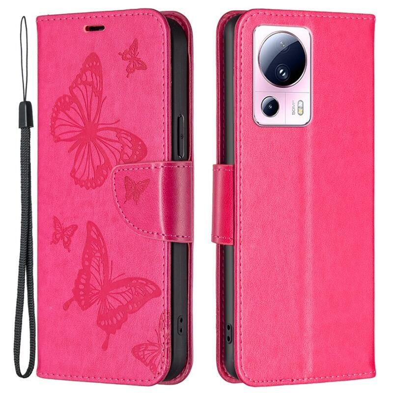 Butterfly knížkové pouzdro na Xiaomi 13 Lite - rose
