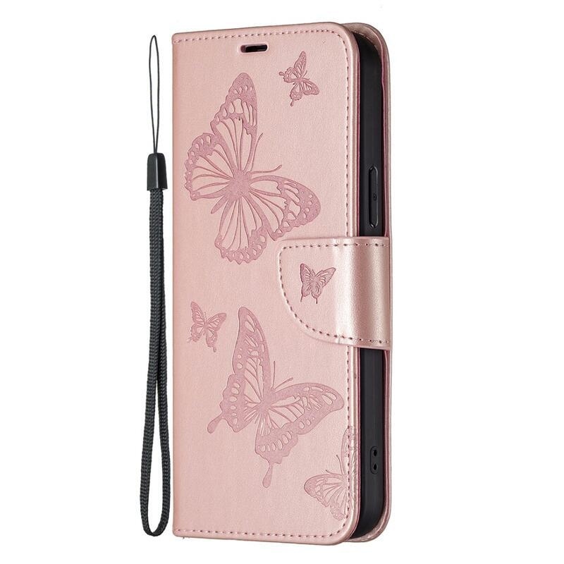 Butterfly knížkové pouzdro na Xiaomi 13 Lite - růžovozlaté