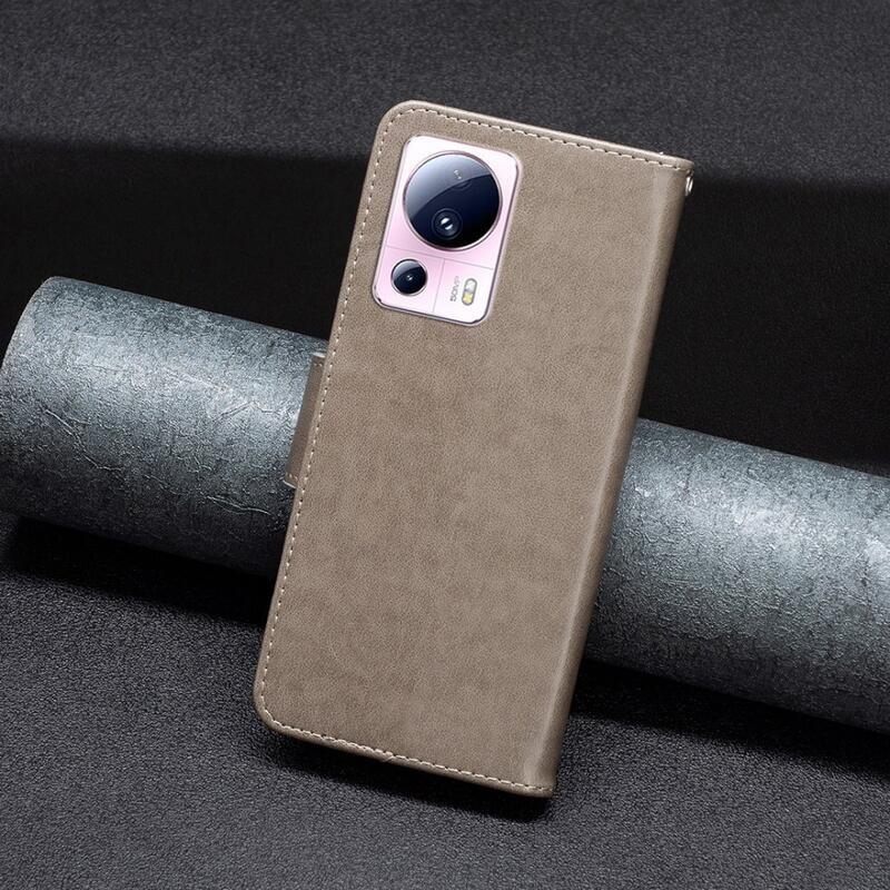 Butterfly knížkové pouzdro na Xiaomi 13 Lite - šedé