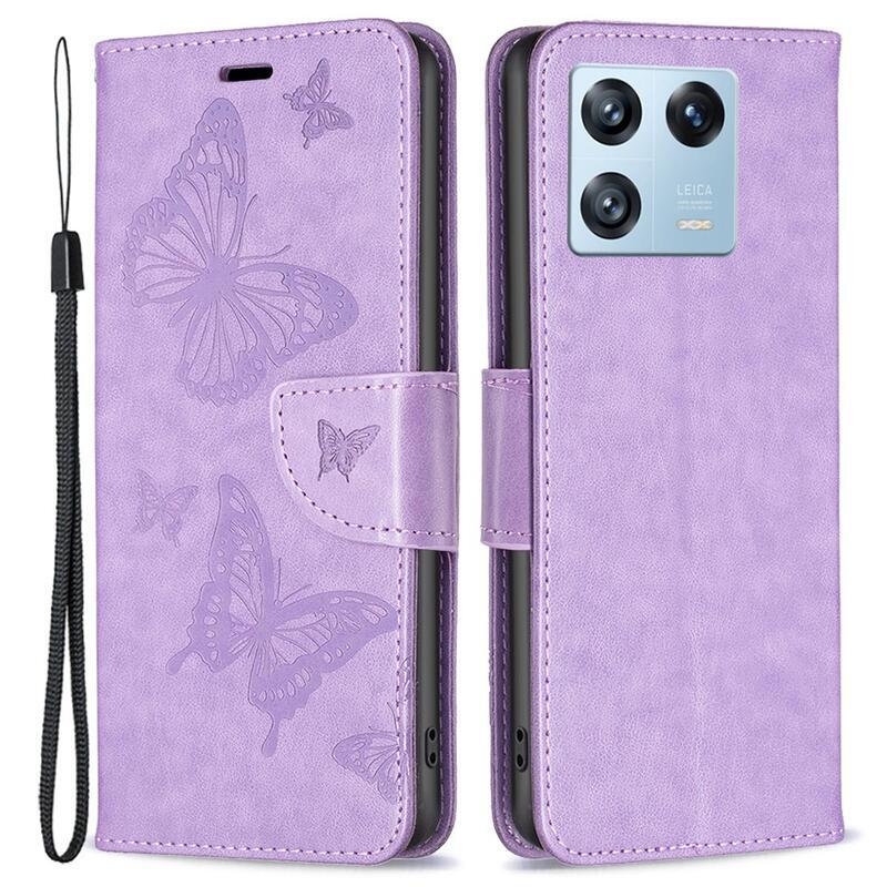 Butterfly knížkové pouzdro na Xiaomi 13 Pro - fialové