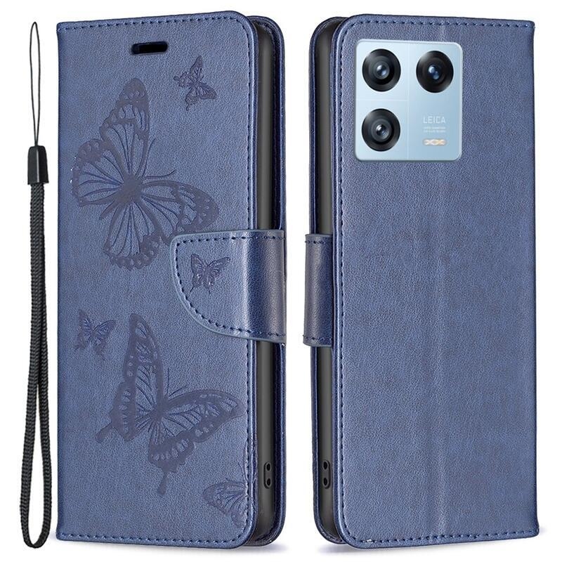 Butterfly knížkové pouzdro na Xiaomi 13 Pro - tmavěmodré