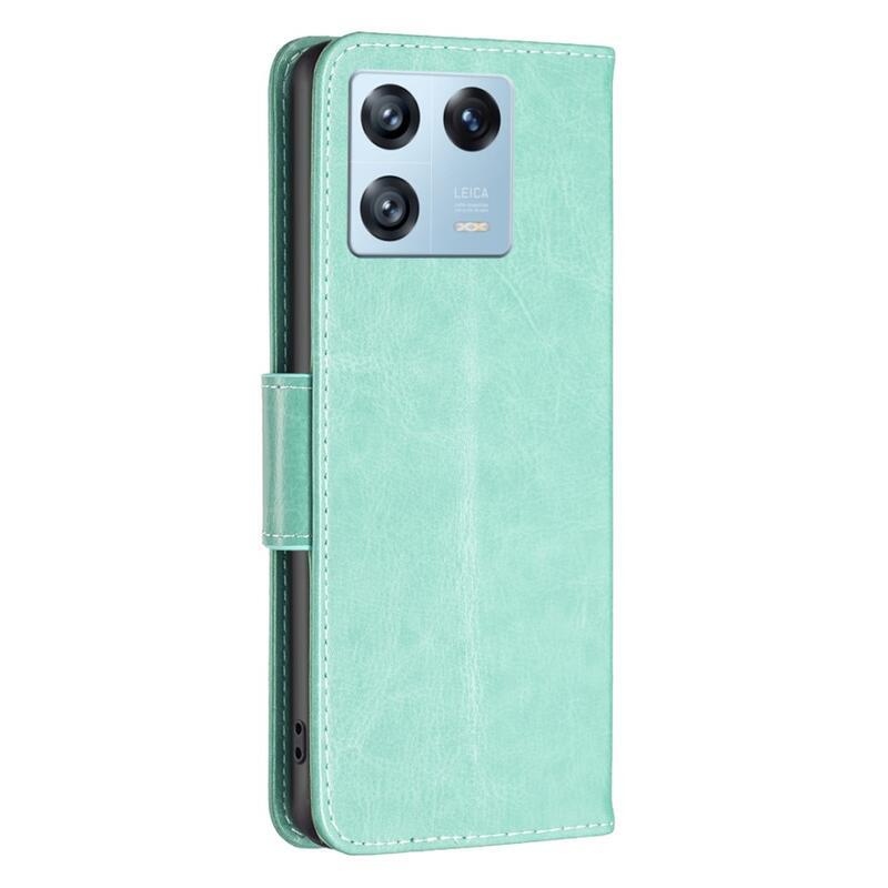 Butterfly knížkové pouzdro na Xiaomi 13 Pro - zelené
