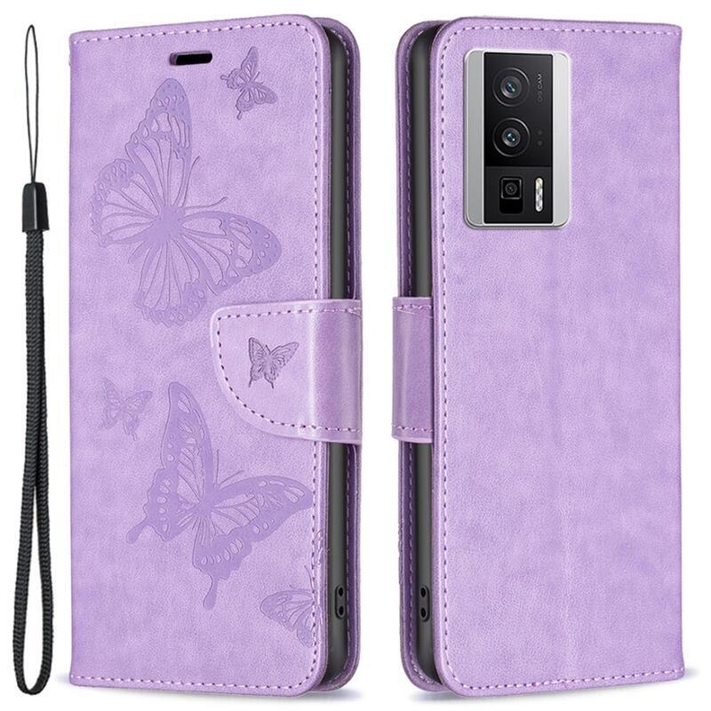 Butterfly knížkové pouzdro na Xiaomi Poco F5 Pro - fialové