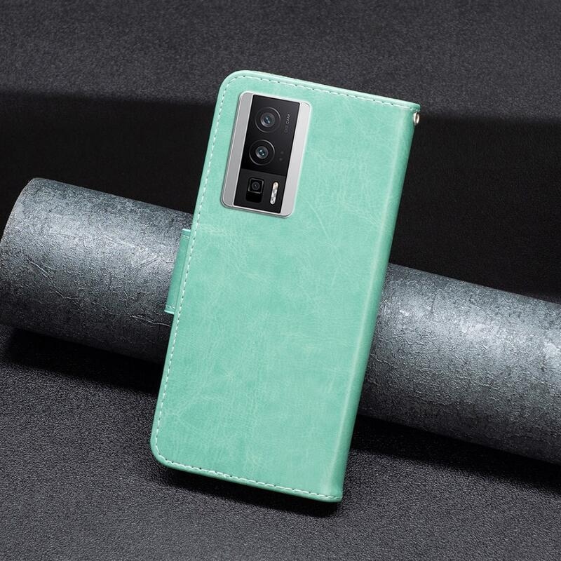 Butterfly knížkové pouzdro na Xiaomi Poco F5 Pro - modrozelené