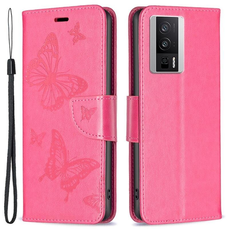 Butterfly knížkové pouzdro na Xiaomi Poco F5 Pro - rose