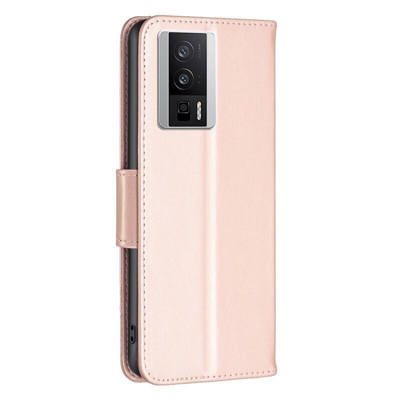 Butterfly knížkové pouzdro na Xiaomi Poco F5 Pro - růžovozlaté