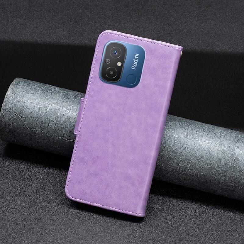 Butterfly knížkové pouzdro na Xiaomi Redmi 12C - fialové