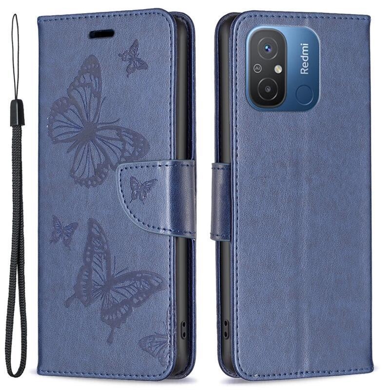 Butterfly knížkové pouzdro na Xiaomi Redmi 12C - tmavěmodré