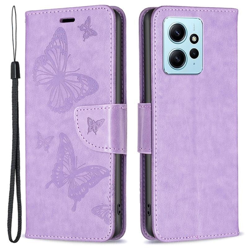 Butterfly knížkové pouzdro na Xiaomi Redmi Note 12 4G - fialové