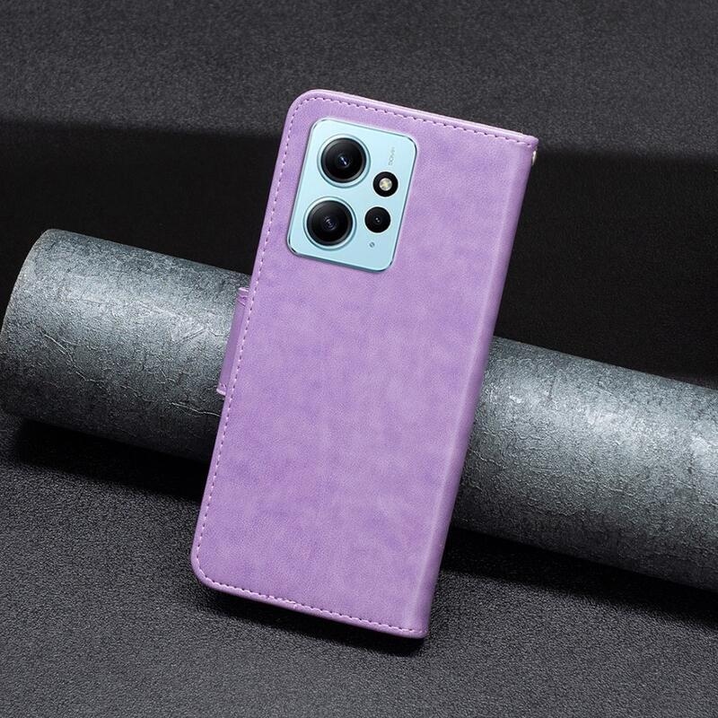 Butterfly knížkové pouzdro na Xiaomi Redmi Note 12 4G - fialové