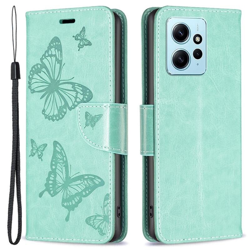 Butterfly knížkové pouzdro na Xiaomi Redmi Note 12 4G - modrozelené
