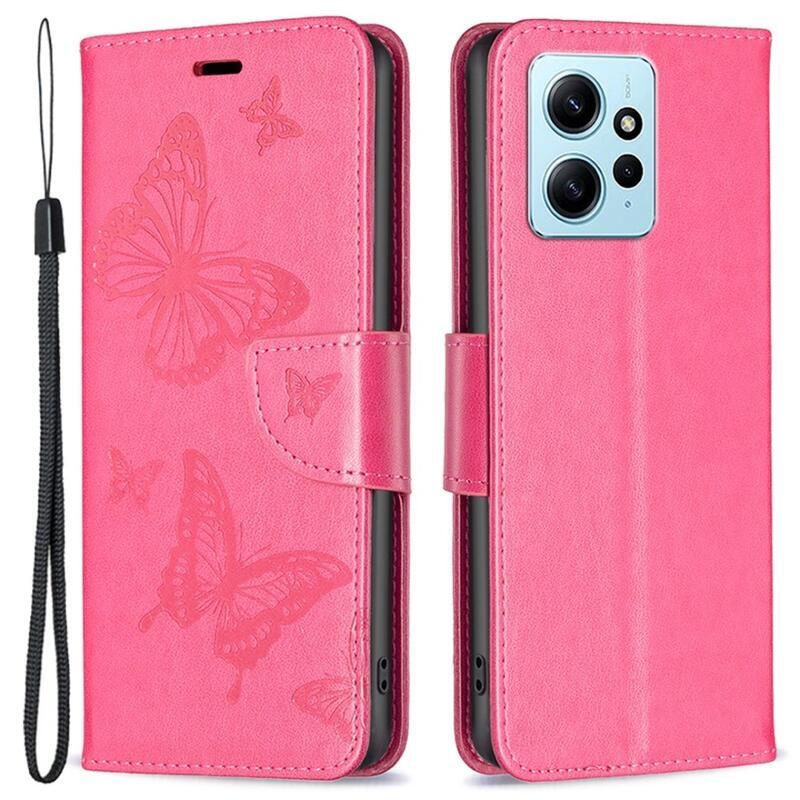 Butterfly knížkové pouzdro na Xiaomi Redmi Note 12 4G - rose