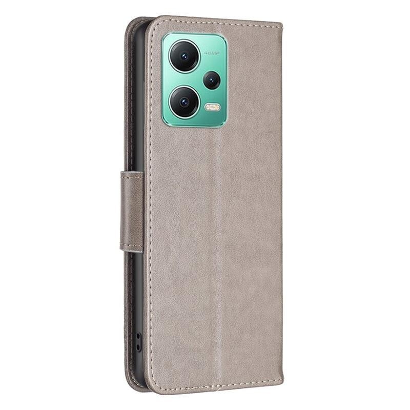 Butterfly knížkové pouzdro na Xiaomi Redmi Note 12 5G/Poco X5 5G - šedé