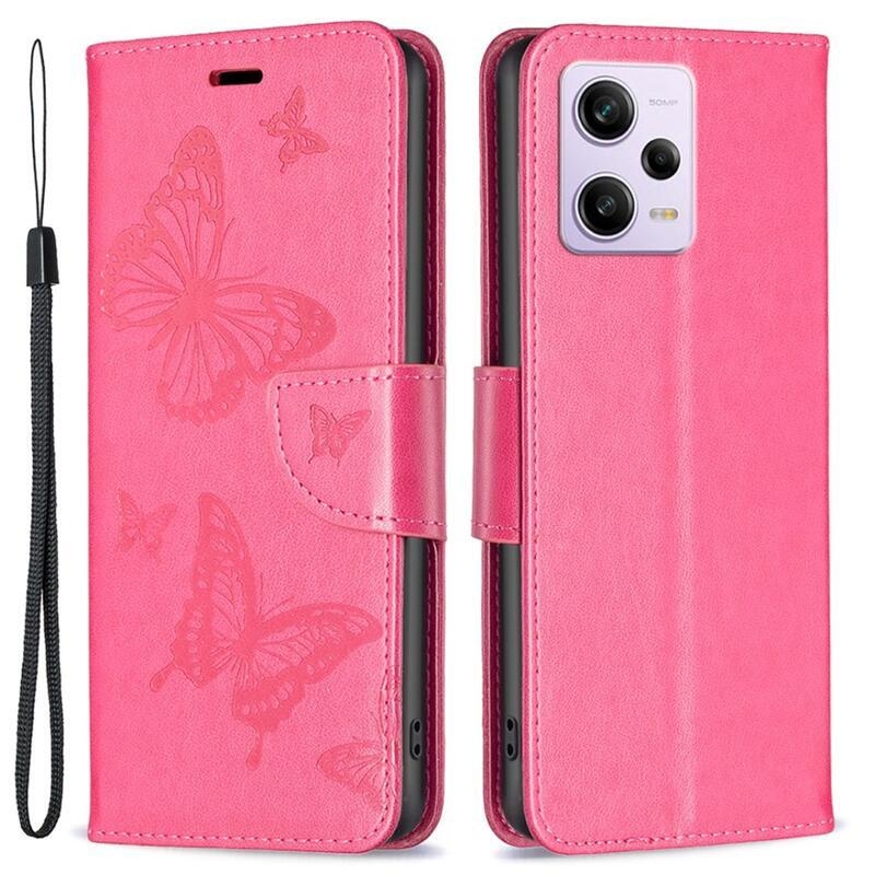 Butterfly knížkové pouzdro na Xiaomi Redmi Note 12 Pro 5G/Poco X5 Pro 5G - rose