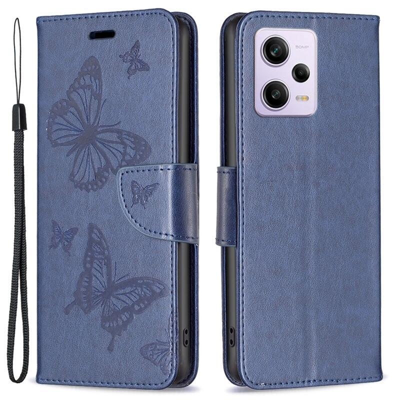Butterfly knížkové pouzdro na Xiaomi Redmi Note 12 Pro 5G/Poco X5 Pro 5G - tmavěmodré