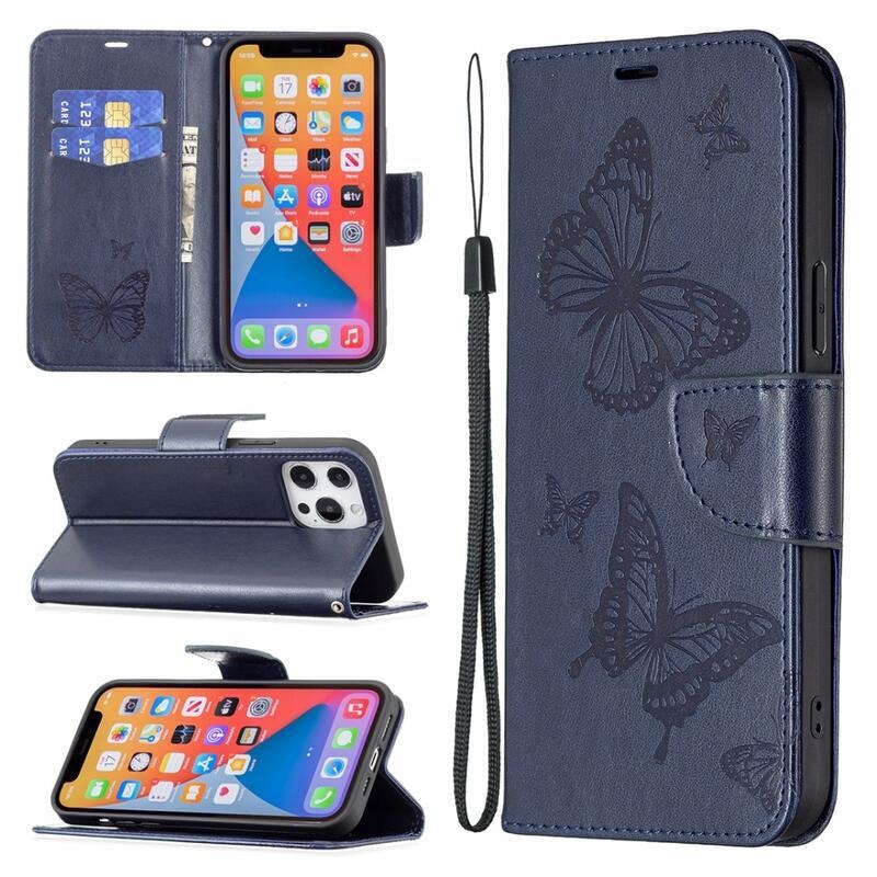 Butterfly knížkové pouzdro na Xiaomi Redmi Note 12 Pro 5G/Poco X5 Pro 5G - tmavěmodré