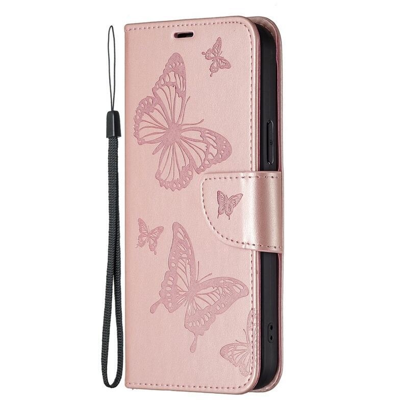 Butterfly peněženkové pouzdro na Samsung Galaxy S23 - růžovozlaté