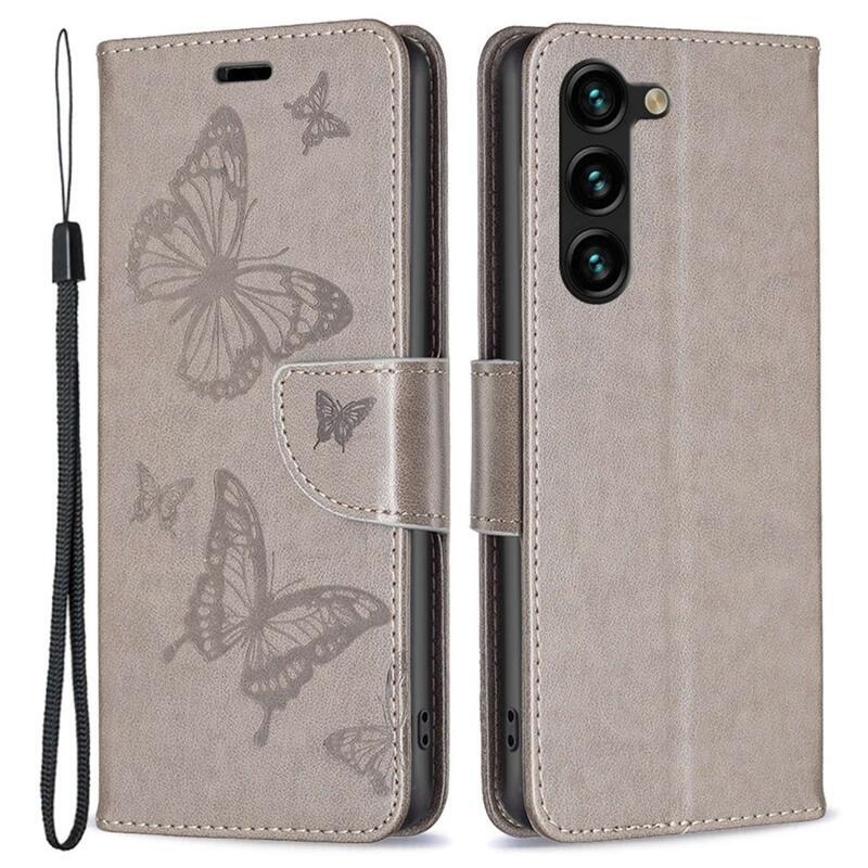 Butterfly peněženkové pouzdro na Samsung Galaxy S23+ - šedé