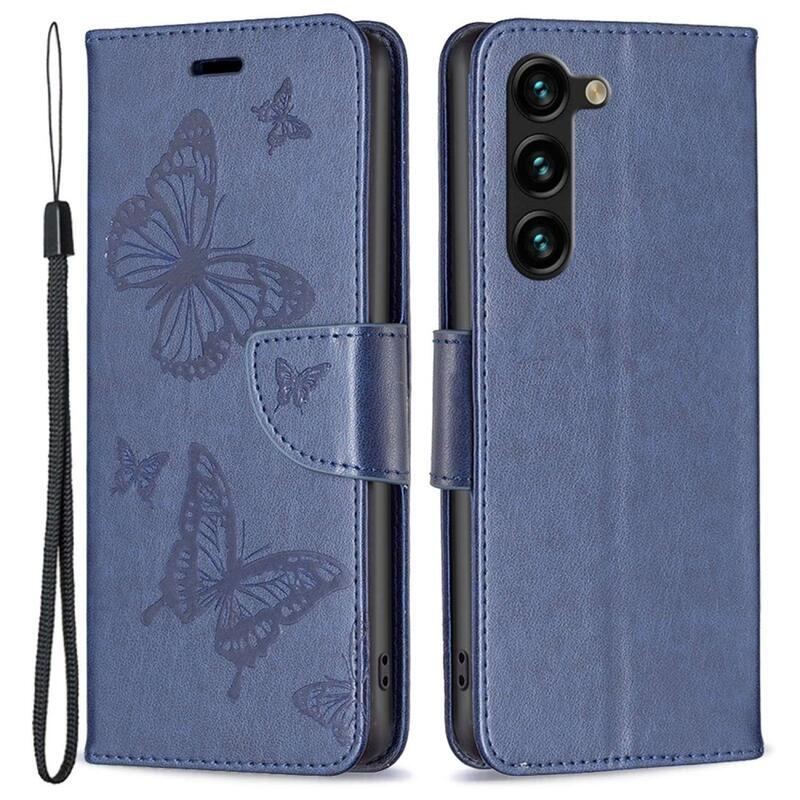Butterfly peněženkové pouzdro na Samsung Galaxy S23+ - tmavěmodré