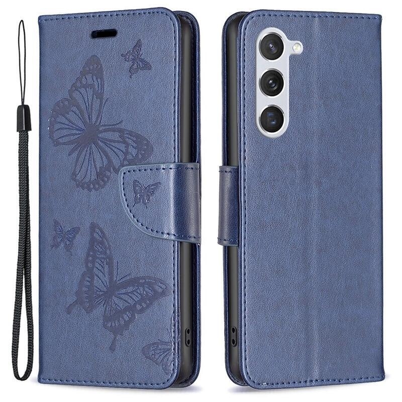 Butterfly peněženkové pouzdro na Samsung Galaxy S23 - tmavěmodré