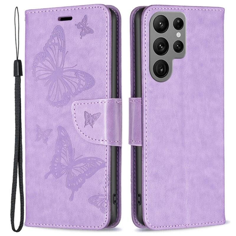 Butterfly peněženkové pouzdro na Samsung Galaxy S23 Ultra - fialové