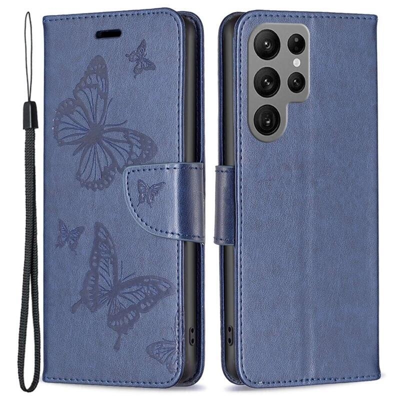 Butterfly peněženkové pouzdro na Samsung Galaxy S23 Ultra - tmavěmodré