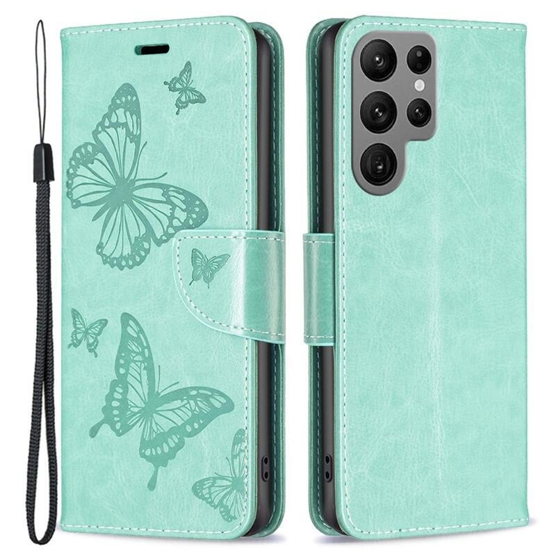 Butterfly peněženkové pouzdro na Samsung Galaxy S23 Ultra - zelené