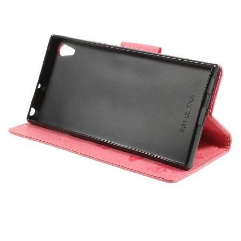 Butterfly peněženkové pouzdro na Sony Xperia XA 1 Ultra - růžové