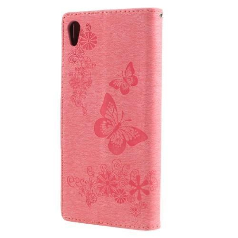 Butterfly peněženkové pouzdro na Sony Xperia XA 1 Ultra - růžové