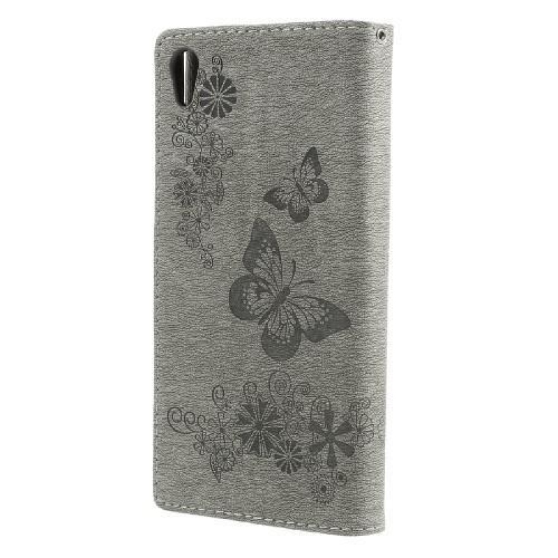 Butterfly peněženkové pouzdro na Sony Xperia XA 1 Ultra - šedé