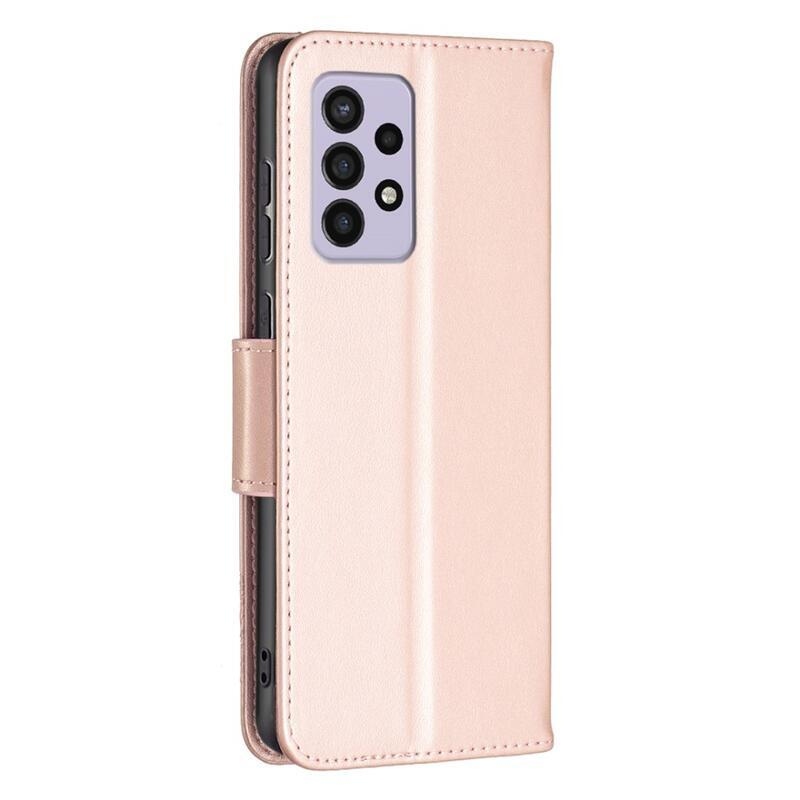 Butterfly PU kožené peněženkové pouzdro na mobil Samsung Galaxy A33 5G - růžovozlaté