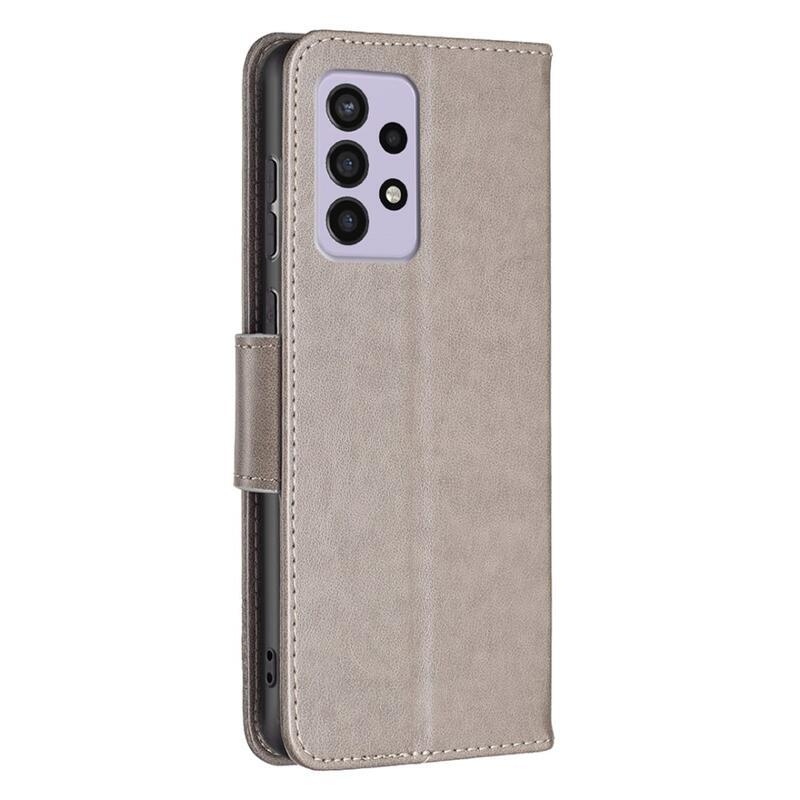 Butterfly PU kožené peněženkové pouzdro na mobil Samsung Galaxy A33 5G - šedé